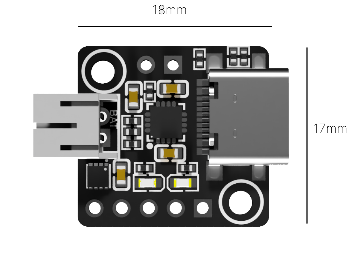 PB-LITE | powerboard-lite Dimensions 17x18mm